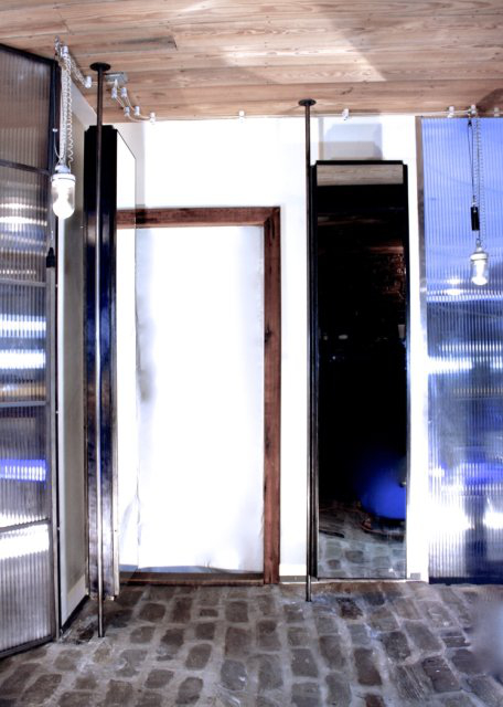 Rotating bathroom or hallway cabinet/mirror combination